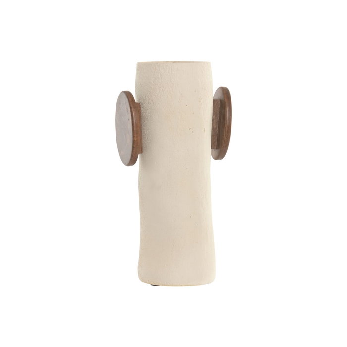 DKD Home Decor Jarrón de Papel Maché y Mango con Asas, Crudo