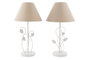 DKD Home Decor Lámpara de Sobremesa de Metal y Tela E14