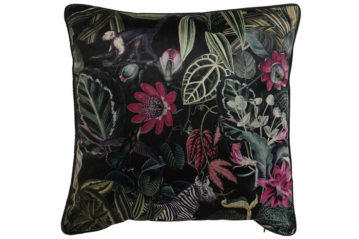 DKD Home Decor Cojín de Terciopelo Multicolor Impreso Junglechic23 DKD Home Decor Cojín de Terciopelo Multicolor Impreso Junglechic23