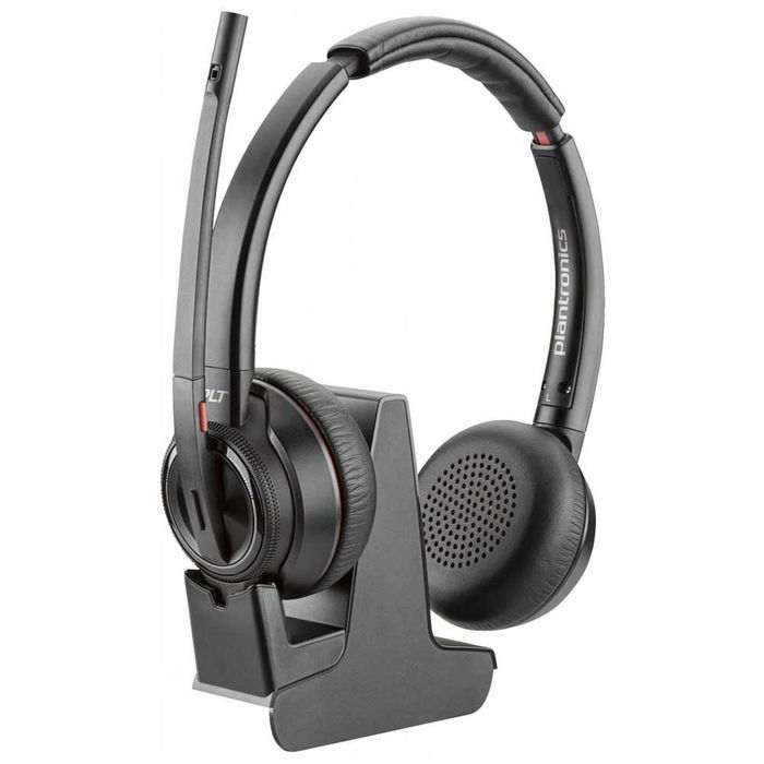 Poly Savi 8220 UC Auriculares (8D3F2AA) - Diadema Inalámbrica DECT con Micrófono para Oficina, Negro