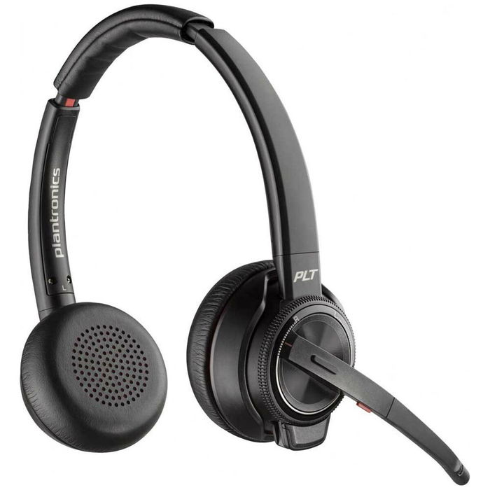 Poly Savi 8220 UC Auriculares (8D3F2AA) - Diadema Inalámbrica DECT con Micrófono para Oficina, Negro