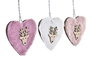DKD Home Decor Decoración Colgante Navidad Fantasía Rosa Blanco Set de 3 Unidades