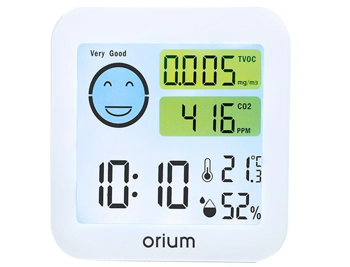 Cep Medidor de Aire Quaelis 20 Medidor de CO2 y COV Superficie 30 m2 Pantalla LCD Color Blanco 8x2,5x8 cms