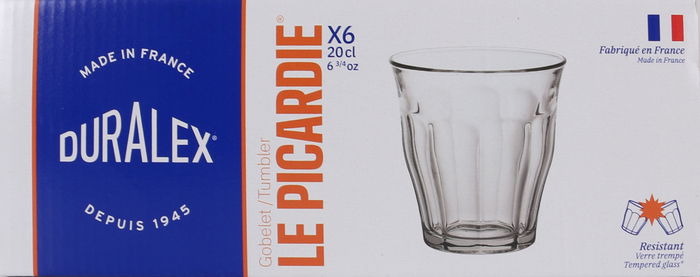Duralex Set 6 Vasos Transparente Picardie 20 cl (12 Cajas)