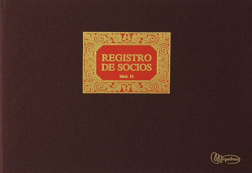 Miquelrius Libro de Registro de Socios Nº 13 Folio Apaisado Marrón Miquelrius Libro de Registro de Socios Nº 13 Folio Apaisado Marrón