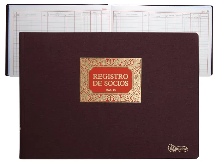 Miquelrius n.13 Libro Folio Apaisado 100 Hojas Registro de Socios