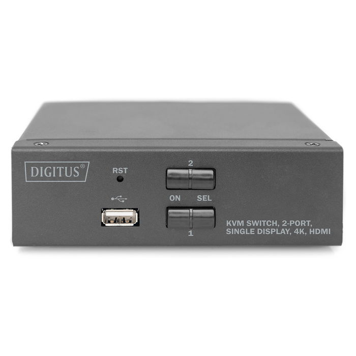 Digitus KVM Switch 2 Ports Para Un Solo Monitor, DA-70856