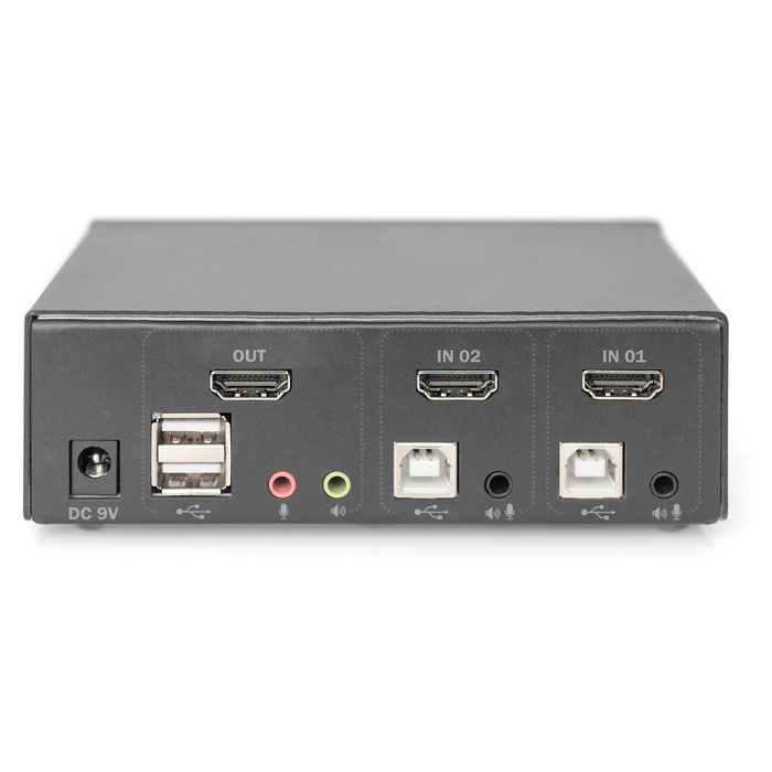 Digitus KVM Switch 2 Ports Para Un Solo Monitor, DA-70856