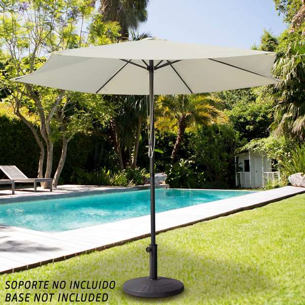 Aktive Parasol de Terraza Redondo 270 cm con Chimenea y Mástil de Aluminio 3,8 cm