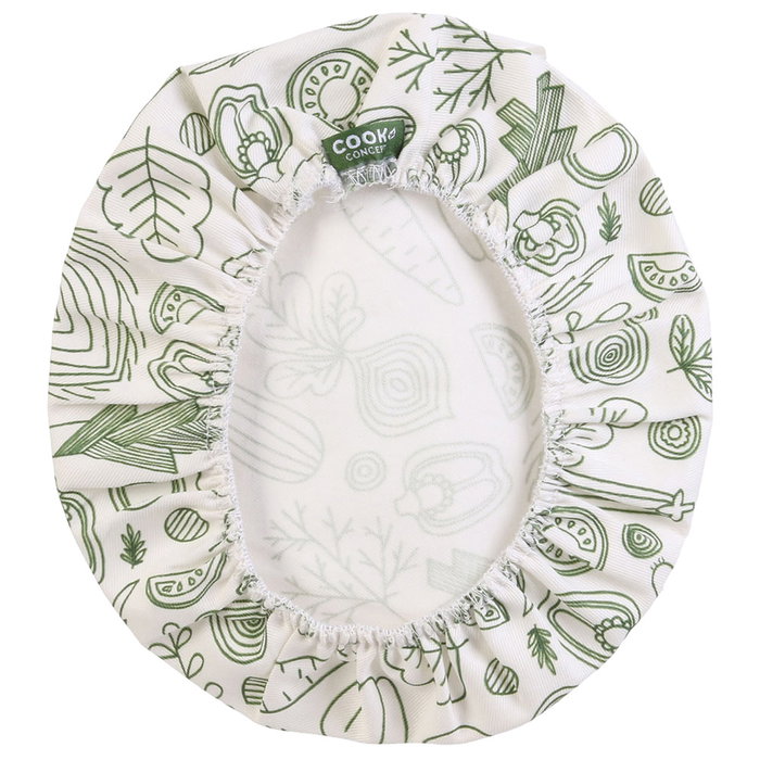 Cook Concept Juego 3 Tapas Reutilizables Tela Algodón Lavables Ilustradas Ø15.5 Ø18.5 Ø21 cm