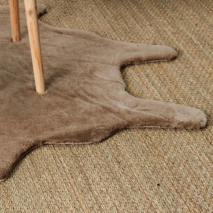 Home Deco Factory Alfombra Taupé 120x158 cm, Pelo de Poliéster, Colección Natural