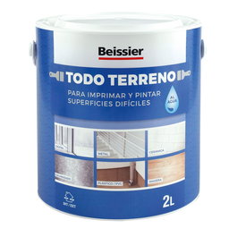 Beissier Preparación Todo Terreno al Agua Blanco 2 l Pintura para Superficies Difíciles con Adherencia y Secado Rápido