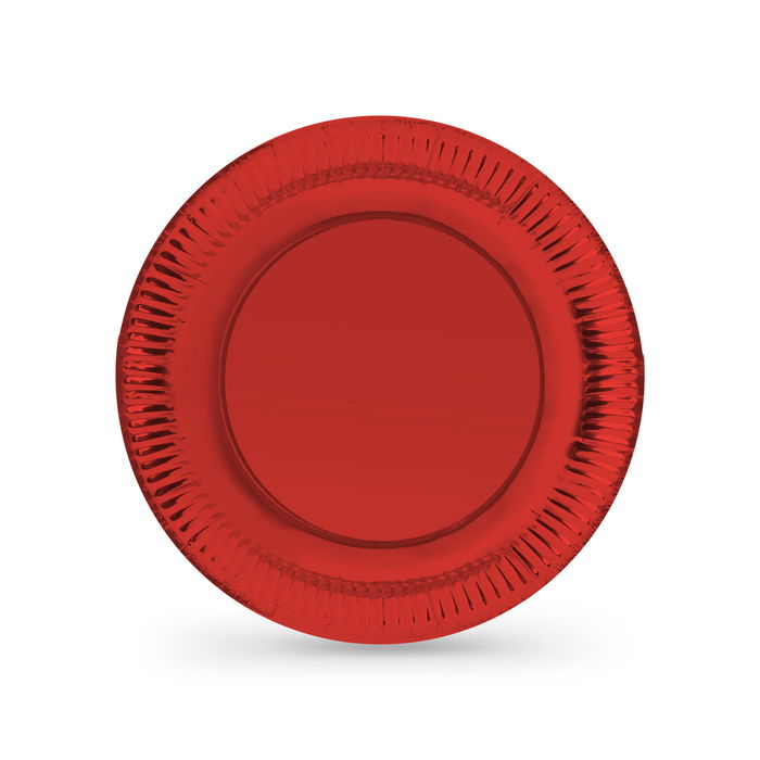 Algon Set 10 Platos Carton Rojo Redondo 23 cm (18 Unidades)