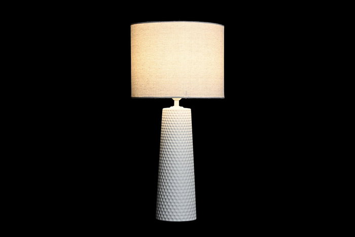 DKD Home Decor Lámpara Urban Blanco 30x30x62 cm con Pantalla de Poliéster y Casquillo E27 (2 Unidades)