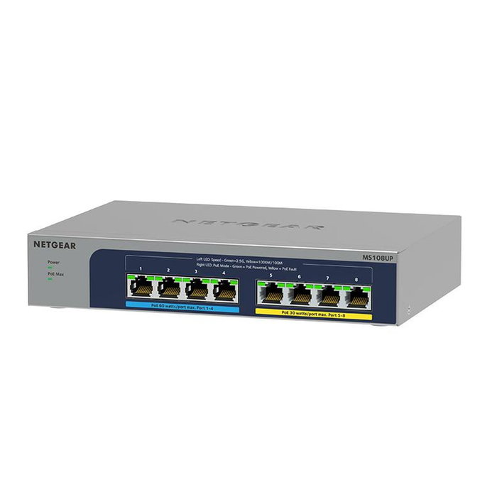 NETGEAR MS108UP-100EUS Switch 8x 2.5G Ethernet No Administrado con PoE