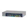 NETGEAR Switch de Red No Administrado MS108UP-100EUS, 8 Puertos 2.5G Ethernet (100/1000/2500Mbps), PoE+ con 230W, Full Duplex, Montaje Pared