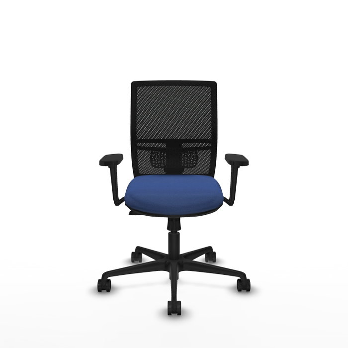 PIQUERAS Y CRESPO Silla de oficina Yunquera con mecanismo Sincro/Traslack, Azul marino y Negro