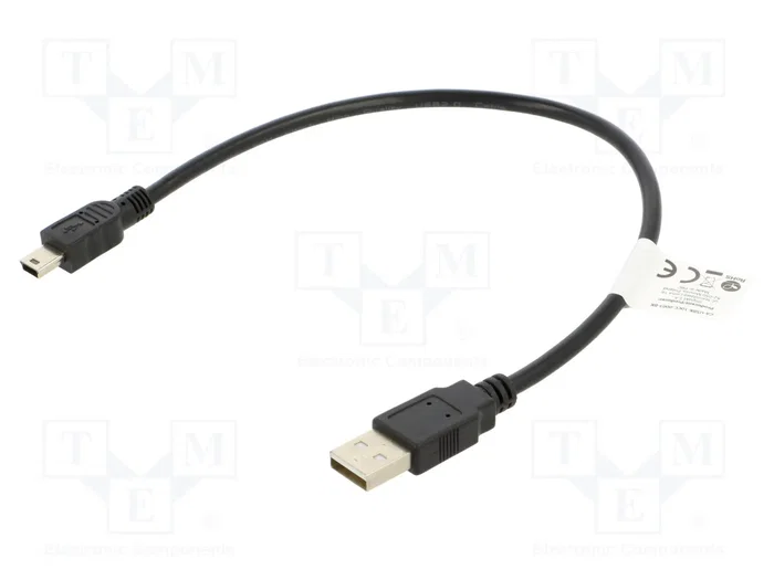 Lanberg Cable USB 2.0 Mini-USB A a USB A 0,3 m Negro