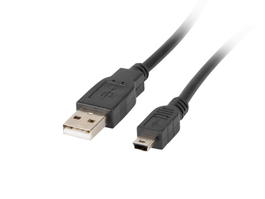 Lanberg Cable USB 2.0 Mini AM-BM5P 30 cm Negro