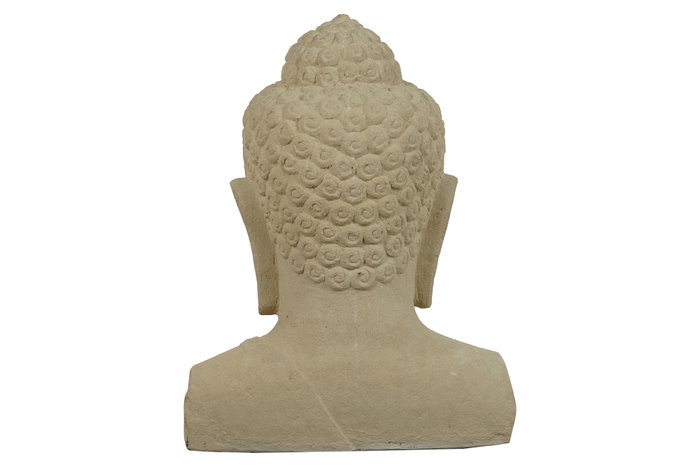 DKD Home Decor Estatua de Busto de Buda Tailandés Pati en Cemento Beige