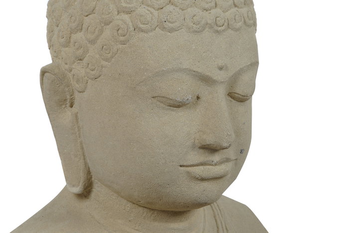 DKD Home Decor Estatua de Busto de Buda Tailandés Pati en Cemento Beige