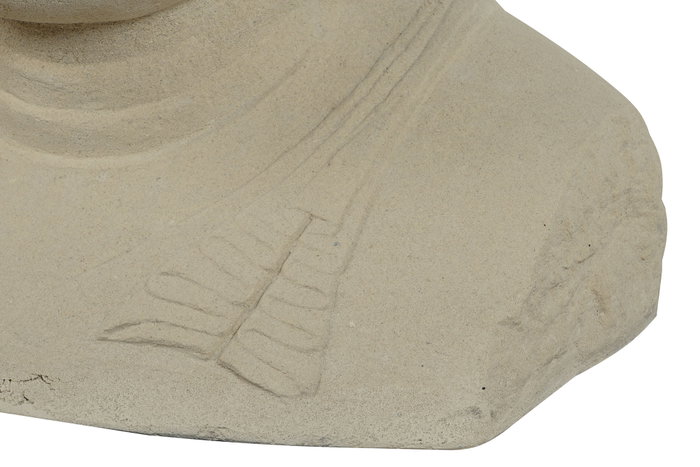 DKD Home Decor Estatua de Busto de Buda Tailandés Pati en Cemento Beige