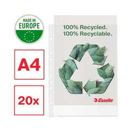 Esselte B. 20 fundas portadocumentos recicladas A4 piel de naranja