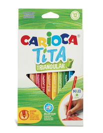 Lapices De Colores Carioca Tita Triangular Maxi Estuche De 12