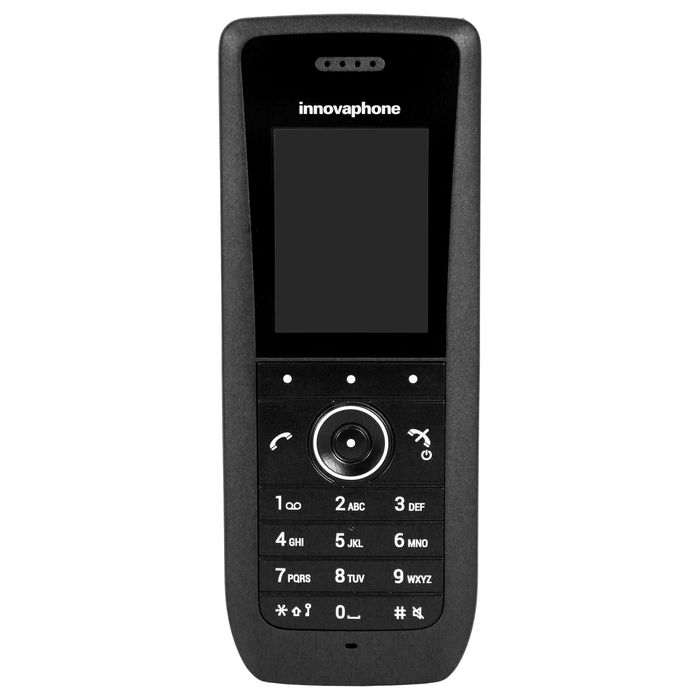 Innovaphone IP65 Teléfono DECT Negro, Pantalla TFT 5.08 cm (2") 240x320, Polímero de Litio, Batería 20h Conversación, Resistente IP65, ABS, Silicona