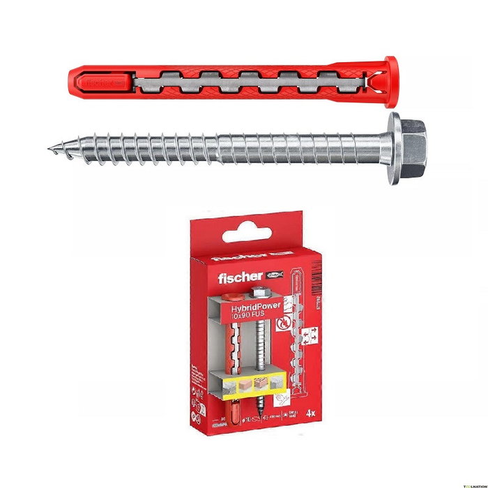 FISCHER Fischer Valido Para Macizo Y Hueco Blist.Taco C/Hx Hybridpower 10-90Fus(4U) FISCHER Fischer Valido Para Macizo Y Hueco Blist.Taco C/Hx Hybridpower 10-90Fus(4U)