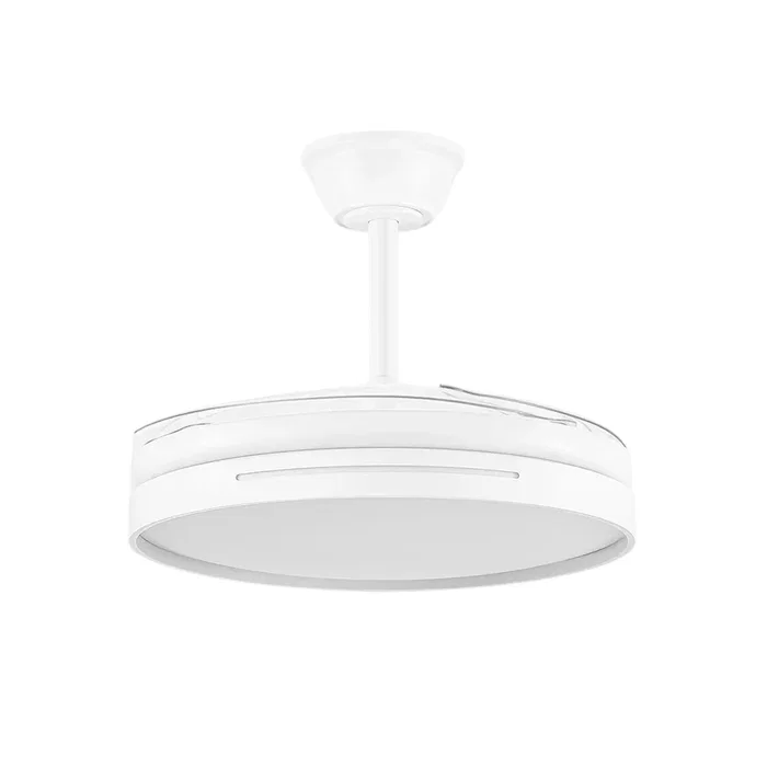 Ventilador DC Blanco Función Verano-Invierno con LED, 59W 6980lm 3 Temperaturas de Luz 3500-4000-6500K, 6 Velocidades, Mando a Distancia y Temporizador, 106cm