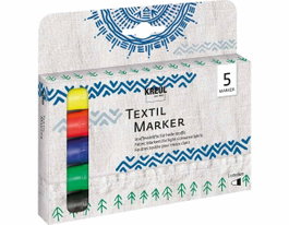Kreul Set 5 rotuladores para textil translúcidos punta bala