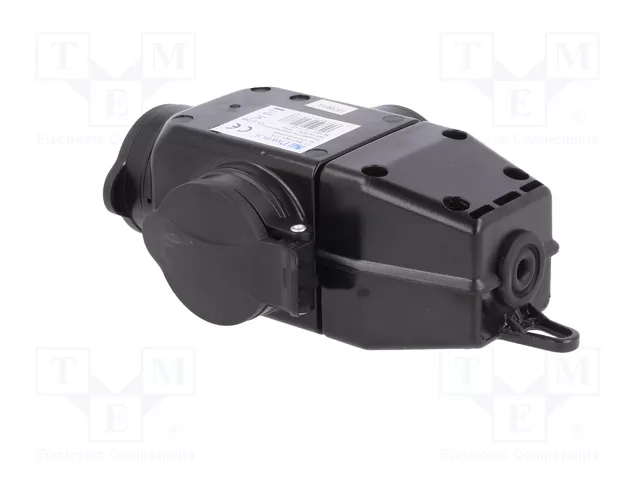 PAWBOL Tomacorriente de alimentación AC 2P+PE 250VAC 16A Negro