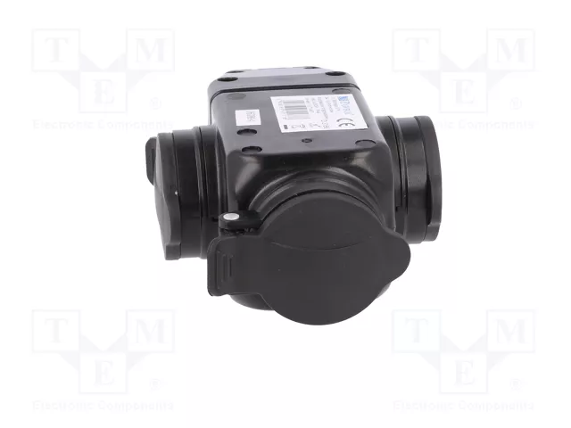 PAWBOL Tomacorriente de alimentación AC 2P+PE 250VAC 16A Negro