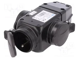 PAWBOL Tomacorriente de alimentación AC 2P+PE 250VAC 16A Negro