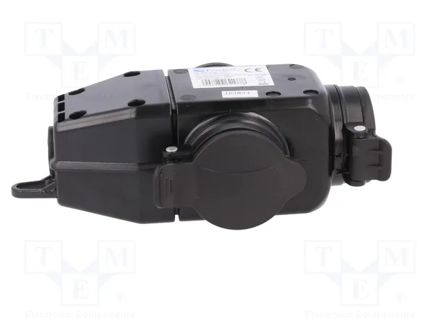 PAWBOL Tomacorriente de alimentación AC 2P+PE 250VAC 16A Negro