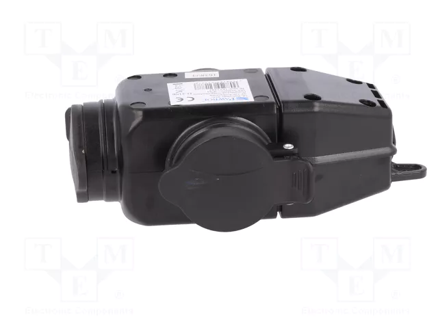 PAWBOL Tomacorriente de alimentación AC 2P+PE 250VAC 16A Negro