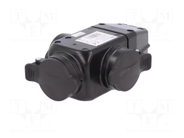 PAWBOL Tomacorriente de alimentación AC 2P+PE 250VAC 16A Negro