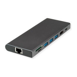 VALUE Docking Station USB Tipo C 12.99.1138 con HDMI 4K60, RJ45 y SD/TF