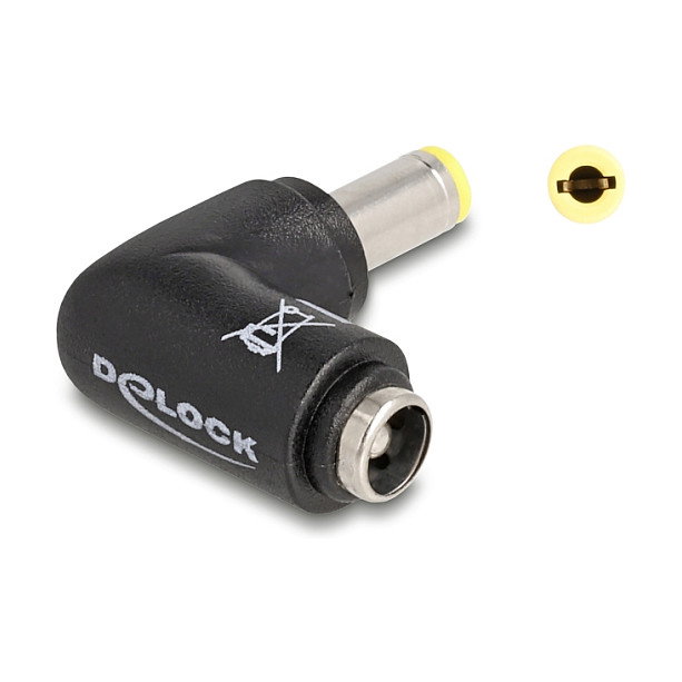 DeLOCK Adaptador de CC 5,5 x 2,5 mm macho a 5,5 x 2,5 mm hembra 90° angular DeLOCK Adaptador de CC 5,5 x 2,5 mm macho a 5,5 x 2,5 mm hembra 90° angular
