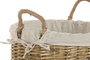 DKD Home Decor Set de 5 Cestas de Mimbre y Algodón con Ruedas y Asas
