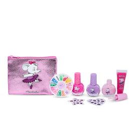 Martinelia Magic Ballet Nails & Case Lote 7 pz - Set de Maquillaje Infantil con Esmaltes, Brillo Labial, Pegatinas y Neceser