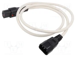 IEC LOCK Cable de Alimentación H05VV-F IEC C13 hembra a IEC C14 macho, 1m