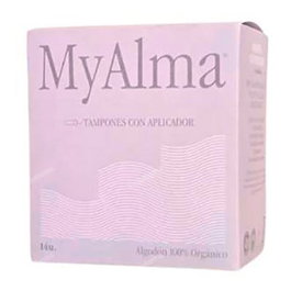MYALMA Tampones Mini con Aplicador 100% Algodón Orgánico, 14 uds.