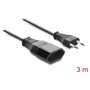 DeLOCK 81628 Cable de extensión CEE 7/16 de 3 m, Negro