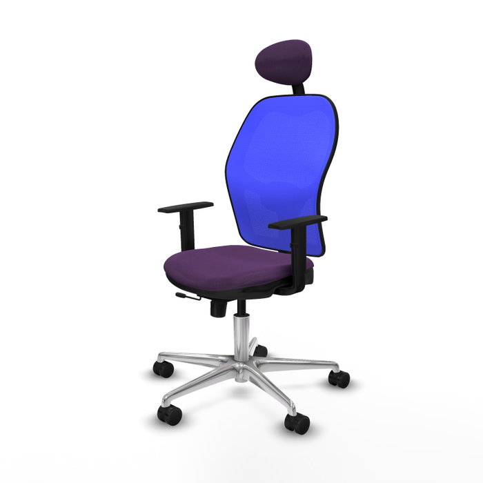 PIQUERAS Y CRESPO Silla de oficina Jorquera con mecanismo Sincro/Traslack, Morado y Azul PIQUERAS Y CRESPO Silla de oficina Jorquera con mecanismo Sincro/Traslack, Morado y Azul