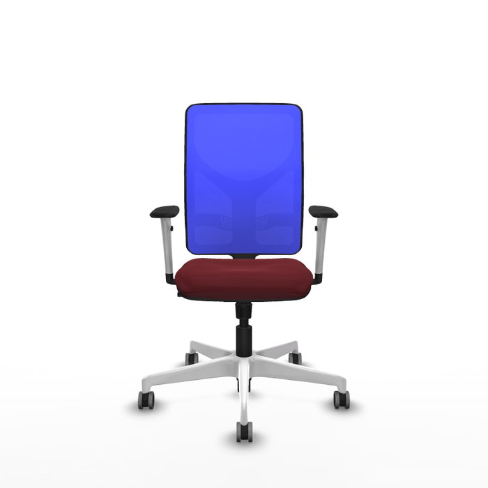 PIQUERAS Y CRESPO Silla de oficina Motilla con mecanismo Sincro, Granate y Azul