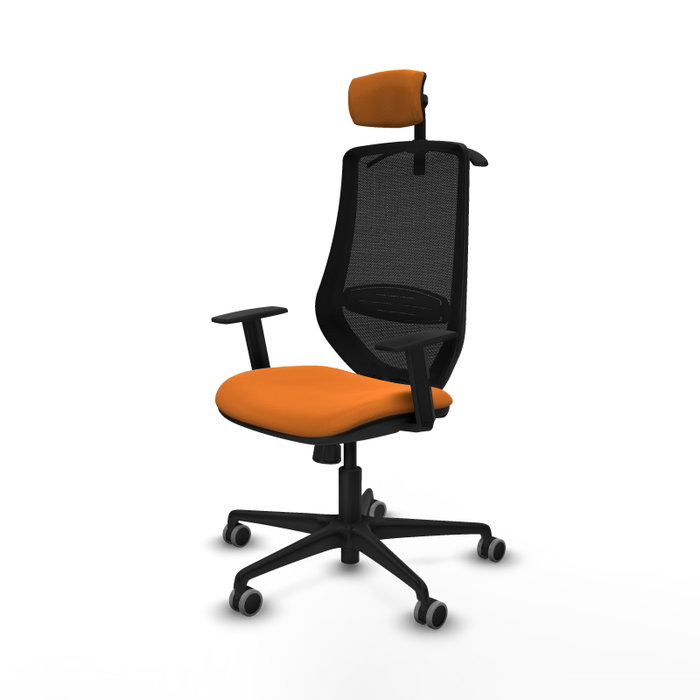PIQUERAS Y CRESPO Silla de oficina Mardos Naranja y Negro con mecanismo Sincro