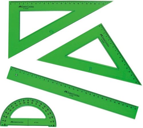 Faber-Castell Juego Escolar de Reglas Verde