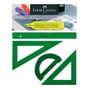Faber-Castell Juego Escolar de Reglas de 4 Piezas Verde